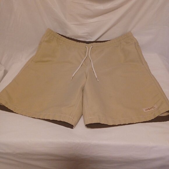 Tommy Hilfiger Swim Shorts Mens Large Tan Drawstring Hilfiger Original Swimwear - Picture 1 of 7